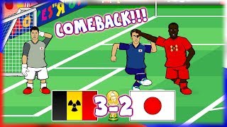 🇧🇪BELGIUM vs JAPAN 32🇯🇵 GREAT COMEBACK Vertonghen Fellaini Chadli score [upl. by Wrand244]