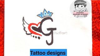 How to draw Tattoo letter design  alphabet tattoo lettering  Letter Tattoo ideas [upl. by Nosredna]