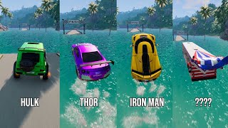 Super Heros Cars Vs Broken Bridge 15 😱 BeamNGDrive  The Real Granny [upl. by Kenweigh307]