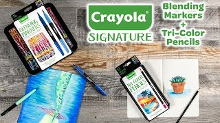 NEW Crayola Signature TriColor Pencils  Blending Markers  Crayola Product Demos  Pro Tips [upl. by Elakram]