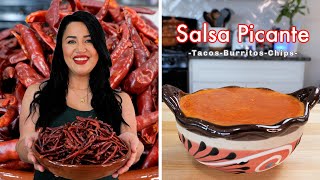 HOW TO MAKE THE BEST AUTHENTIC SALSA PICANTE  100 CHILES SPICY SALSA [upl. by Dotson]