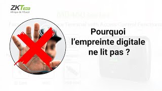 2min de ZKTECO  Pourquoi votre appareil ne lit pas votre Empreinte Digitale   ZKTecoao [upl. by Yalc790]