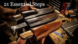 Making 3 Knife Sheaths 21 Essential Steps to Follow [upl. by Ellennaj545]