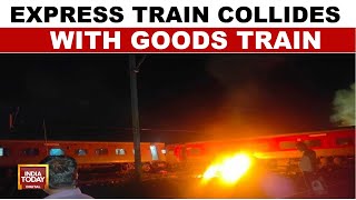 MysoreDarbhanga Express Train Collides With Goods Train Near Chennai [upl. by Elleirda716]