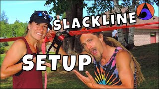 Gibbon Slackline setup How to [upl. by Noyerb]