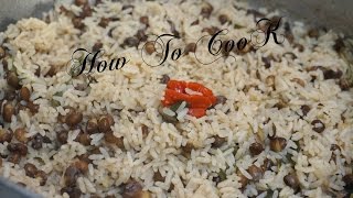 HOW TO MAKE REAL JAMAICAN RICE AND PEAS GUNGO GREEN PIGEON PEAS RECIPE VOL 2 [upl. by Sill794]