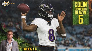 Blazin 5 Ravens cover vs 49ers Cowboys upset Dolphins in Colins Week 16 picks  NFL  THE HERD [upl. by Atnes]