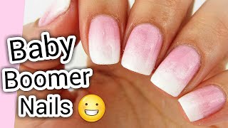 A Different Way To Do Baby Boomer Nails Using Only Nail Polish😁 [upl. by Rorry510]