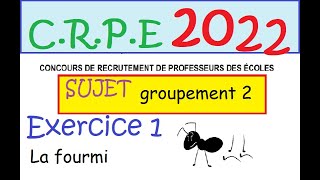 CRPE 2022  sujet corrigé groupement 2 ex1 la fourmi  probabilité [upl. by Ahsiekim]