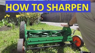 Push Reel Mowers How to Sharpen Scotts Classic 20 Inch Sharpening Kit with Compound and Crank [upl. by Stanfill]