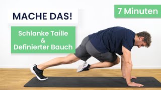 Schlanke Taille und definierter Bauch  7 MIN seitliche Bauchmuskeln trainieren [upl. by Ris]