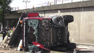 LKW stürzt von Europabrücke  Fahrer verstorben in Koblenz am 040724  OTon [upl. by Leary186]