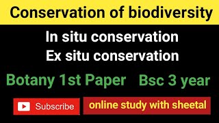 In situ conservation  Ex situ conservation  conservation and biodiversity  bsc 3 year [upl. by Chimene]