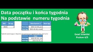 Excel  Data początku i końca tygodnia na podstawie numeru tygodnia w roku  porada 343 [upl. by Solram]