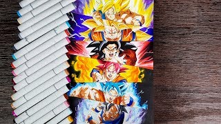 Drawing Goku The Legendary Super Saiyan  Redraw fans Drawing [upl. by Ecertal343]