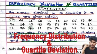 Prepare the Frequency Distribution  Find the Quartile Deviation  Statistics [upl. by Eyahs]