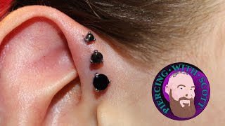 Helix piercing INSTRUCTIONAL how to pierce properly [upl. by Neerak789]