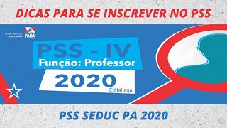 COMO SE INSCREVER NO PSS 2020 DA SEDUC  PASSO A PASSO dicas importantes [upl. by Teyut]