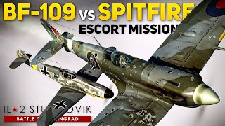 BF109 F4 vs Spitfire MkVb  English Channel Escort  IL2 Great Battles VR [upl. by Shultz]