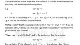 Linear Indeterminate Or Linear Diophantine Equation Number Theory Lecture [upl. by Ylliw]