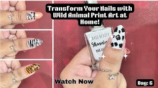 🦓✨Create Stunning Animal Print Nailart at Home Day 6 Nail Art Magic Unleashednailsnailswithmeee [upl. by Ahsrats212]