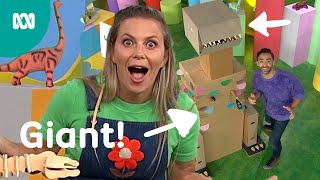 Making A Giant Cardboard TRex  Play School  ABC Kids [upl. by Conlon]