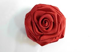 Como Fazer Flor de Fita de Cetim  Rosa de Cetim  Rosa com Fita de Cetim  Ribbon Flower  Tutorial [upl. by Hnao]