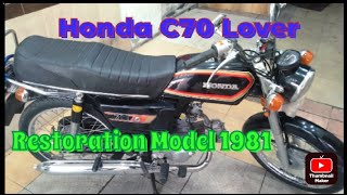 Honda c70 Model 1981 Fully restored  Made in Japan Model 1981  Restored c70  Honda 70 [upl. by Tiffanie]