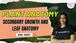 Secondary Growth and Leaf Anatomy in OneShot  NEET 2021  Ritu Rattewal [upl. by Eniac]