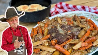 Old Fashioned Pot Roast Like Mama Made with All the Fixins [upl. by Nwhas]