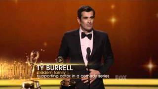 Ty Burrell wins an Emmy for Modern Family at the 2011 Primetime Emmy Awards [upl. by Oiraved887]