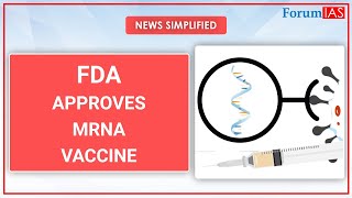 mRNA vaccine approved News Simplified  Forum IAS  UPSC [upl. by Belshin]