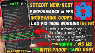 Setedit NewBest Performance Increasing Codes For Fixing Lags And Fps Drops And Get Constant 90fps😎 [upl. by Hacker]