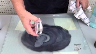 Glass grinding with silicon carbide by hand [upl. by Lars]