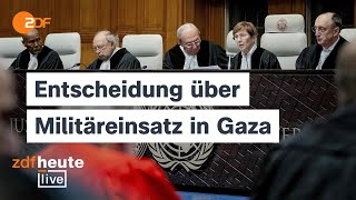 UNGericht warnt fordert aber kein Ende des israelischen Militäreinsatzes in Gaza  ZDFheute live [upl. by Obie]