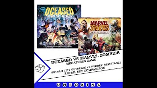 DCEASED Gotham City Outbreak vs Marvel Zombies Heroes Resistance  a retail box set comparison [upl. by Ahsemac292]