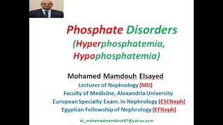 Phosphate disorders Hyperphosphatemia Hypophosphatemia [upl. by Anived]