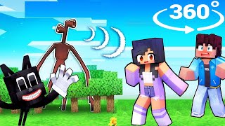 Aphmau saving friends from Siren Head and Cartoon Cat  Minecraft 360° [upl. by Bess]