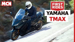 The 2022 Yamaha T Max is the ultimate highspeed maxi scooter  MCN Review [upl. by Aleina904]