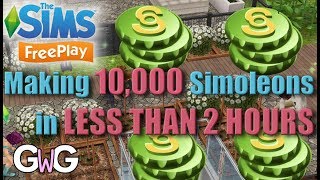 The Sims Freeplay Making 10000 Simoleons in LESS THAN 2 HOURS [upl. by Penelope]