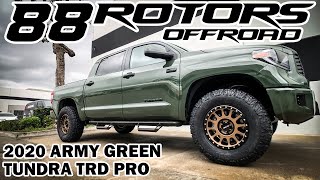 BRAND NEW 2020 TOYOTA TUNDRA TRD PRO IN ARMY GREEN METHOD NV WHEELS amp 35quot TIRES [upl. by Dougall608]