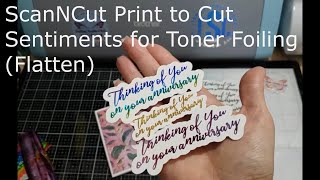 Brother Canvas Workspace PC Tutorial ScanNCut Print to Cut Sentiments for Toner Foiling Flatten [upl. by Hogue582]