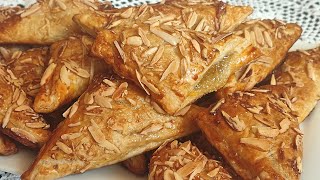 😋✔PAÑUELOS DE HOJALDRE CON CABELLO DE ÁNGEL COMO EN LA PASTELERIA  El Dulce Paladar [upl. by Zetrom]