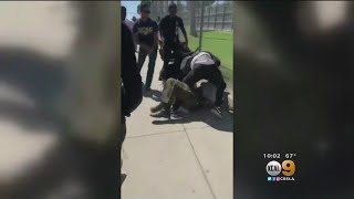 School Officer Attacked By Student While Attempting To Break Up Fight [upl. by Anaid678]