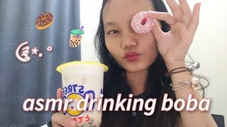 asmr drinking boba🧋  eating ladooo 🥯 eating sounds [upl. by Liebman]