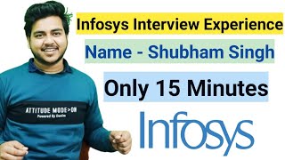 Infosys System Engineer Role Interview Questions  Shubham Singh  Tips to Crack Interview [upl. by Bach]