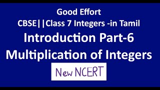 Class7 Integers Introduction part 6  New NCERT Multiplication of integers in Tamil [upl. by Kelam]