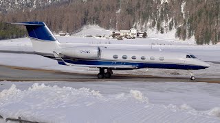 Gulfstream G450 T7GNG TakeOff at Samedan [upl. by Sholeen]