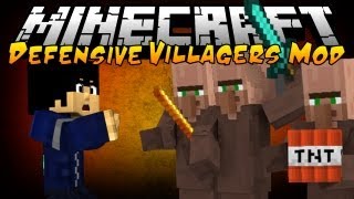 quotDEFENSIVE VILLAGER in MINECRAFTquot Minecraft Mod Showcase [upl. by Atirb]