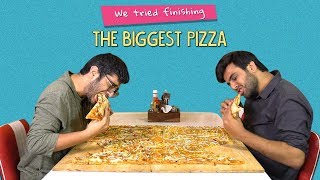 We Tried Finishing The Biggest Pizza  Ok Tested [upl. by Goldy600]